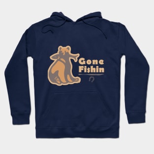 Gone Fishin Bear Hoodie